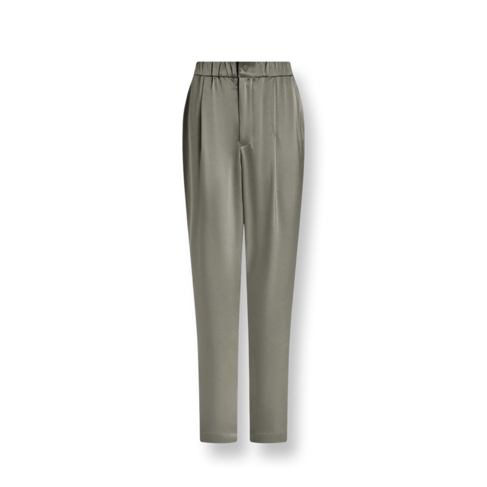 Varley Olive Green High-Waist Tapered Trousers